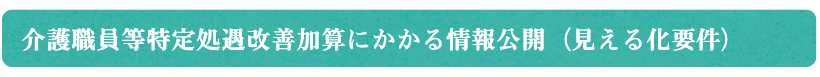 介護職員等特定処遇改善加算にかかる情報公開(見える化要件)